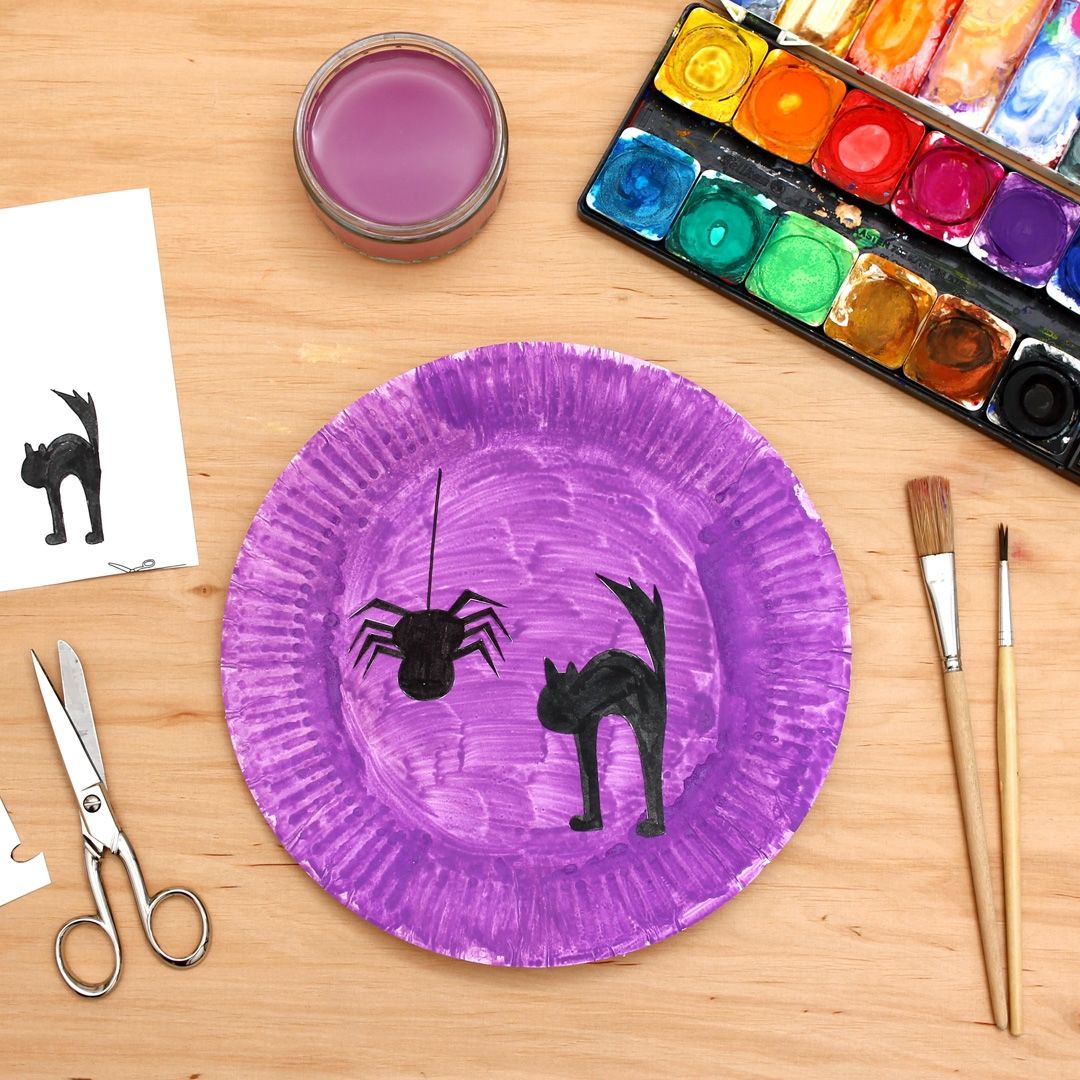 Halloween Paper Plate Silhouettes