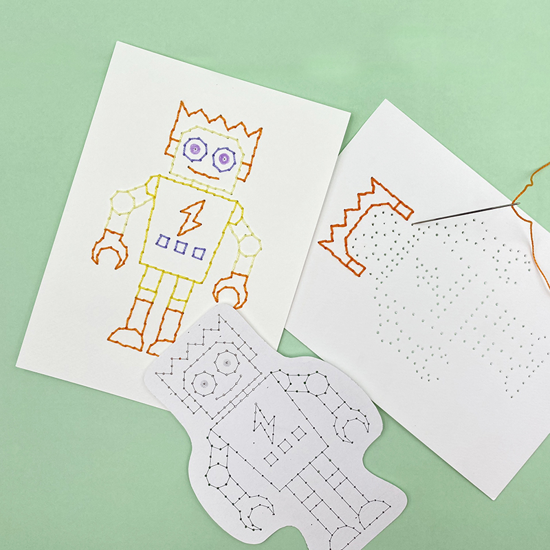 FREEBIE: Embroidery Patterns - Robots